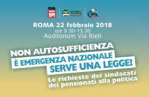 Non autosufficienza: è emergenza nazionale. Serve una legge. Le richieste dei sindacati dei pensionati alla politica